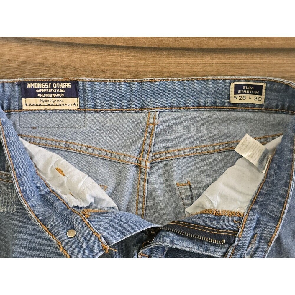 Amongst Others Mens Jeans 28x30 Slim Stretch Denim Zip Fly Pants Blue - Picture 9 of 12